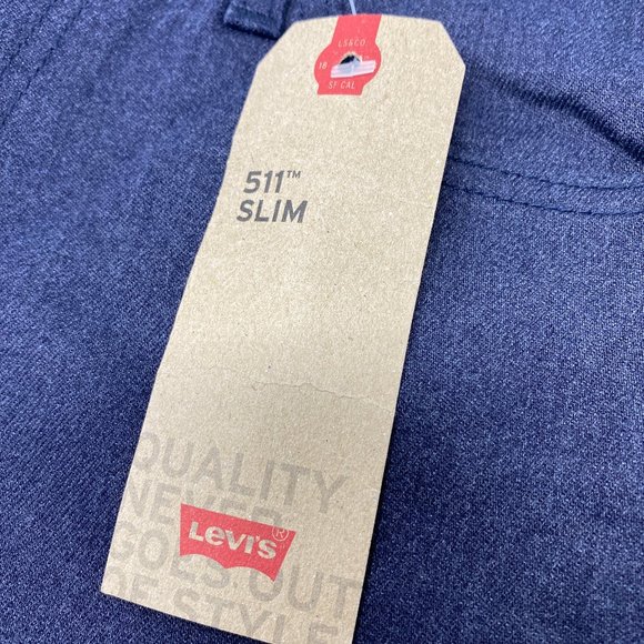 LEVI’S SLIM FIT FLANNEL PANTS Jeans Night Blue Men Size 29x30 045113110511 - Picture 10 of 10